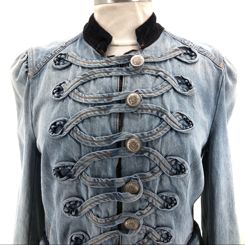 Free People Denim Seamed And Structured Jacket - Picture 5 of 8